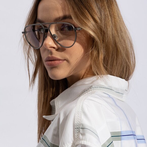 Valentino V-STUD-II VLX-133B Aviator Eyeglasses 59mm - Black Rhodium - Picture 9 of 11